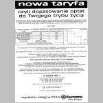 Nowe taryfy centertela 1997.01.15